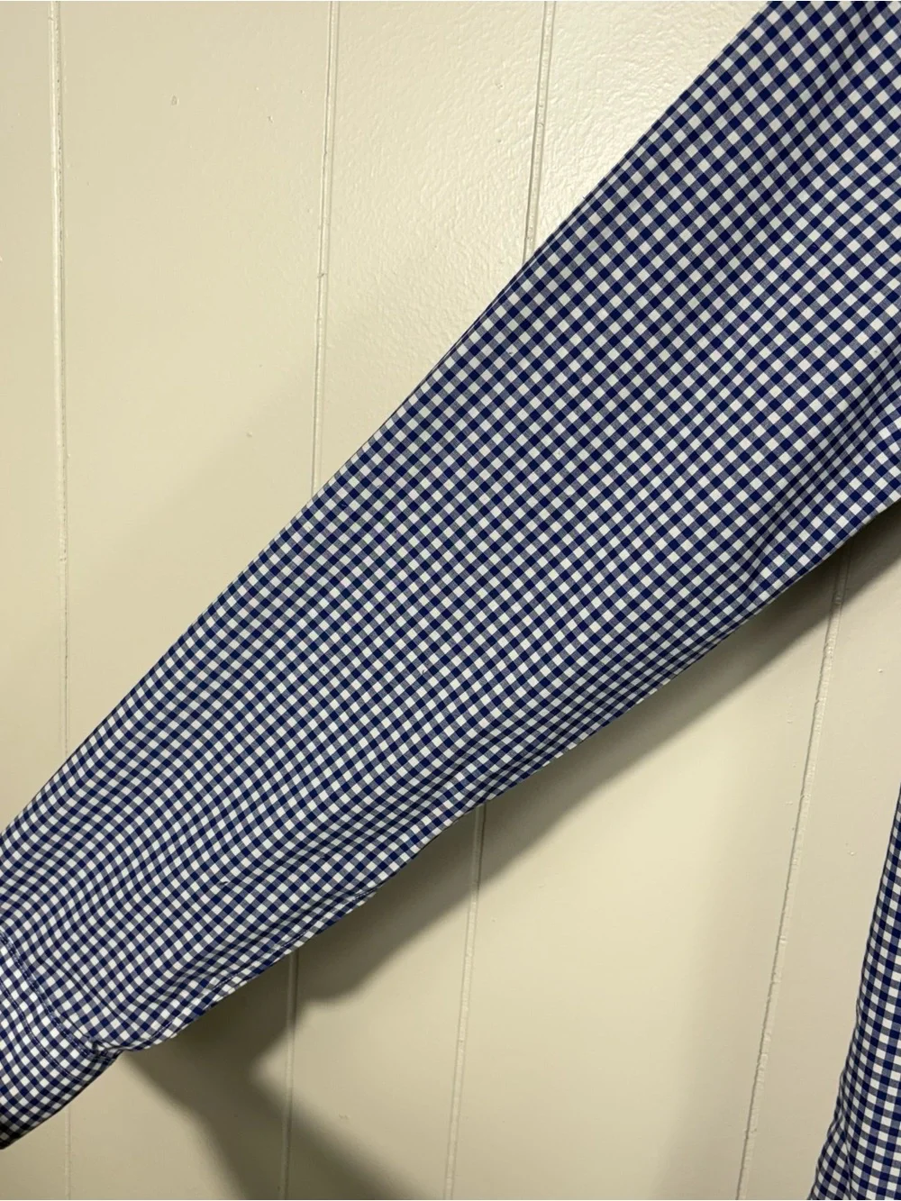 Banana Republic Non-Iron 100% Cotton Slim Fit Blue White Plaid Button Down Small